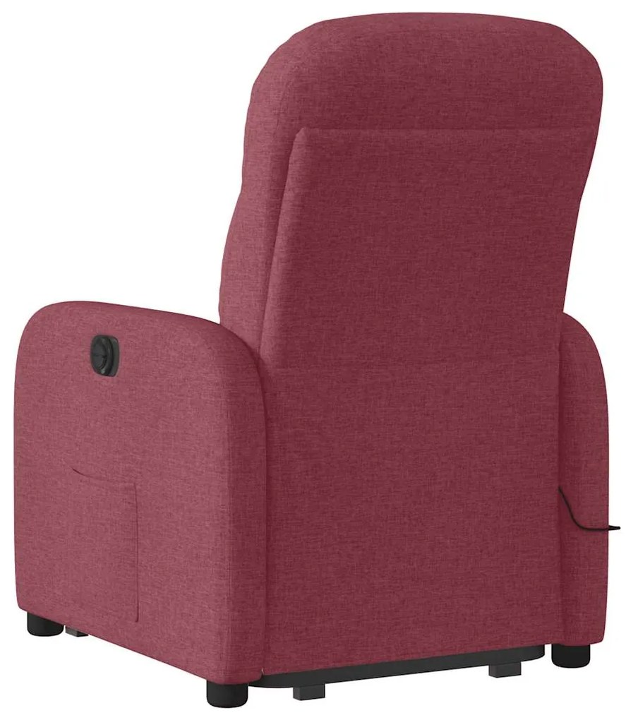 Poltrona elevatória de massagens elétrica tecido vermelho tinto