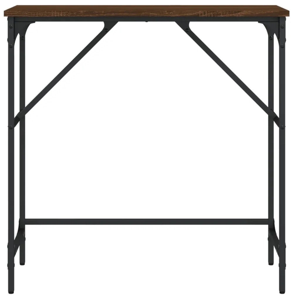 Mesa consola 75x32x75 cm derivados madeira carvalho castanho