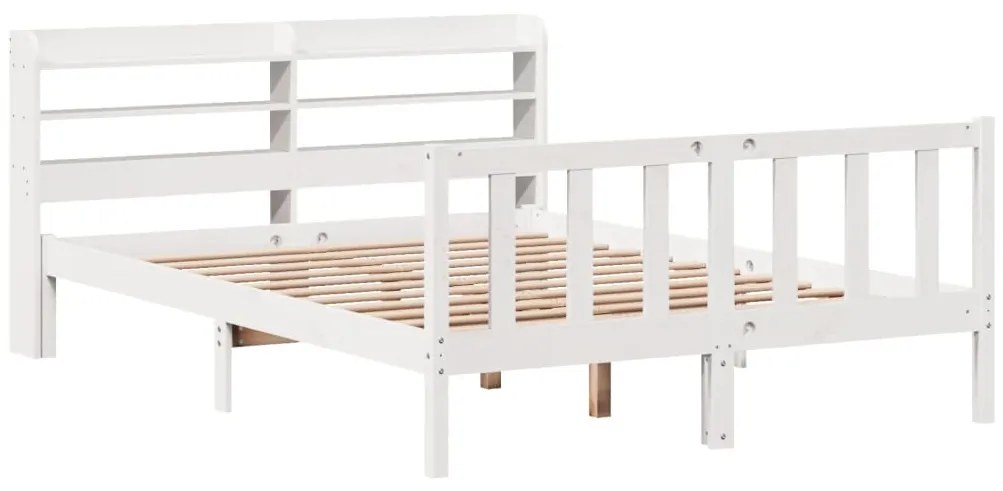 Cama sem colchão 120x200 cm madeira de pinho maciça branco