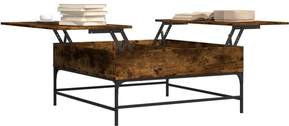 Mesa de centro 95x95x45 cm deriv. madeira/metal carvalho fumado