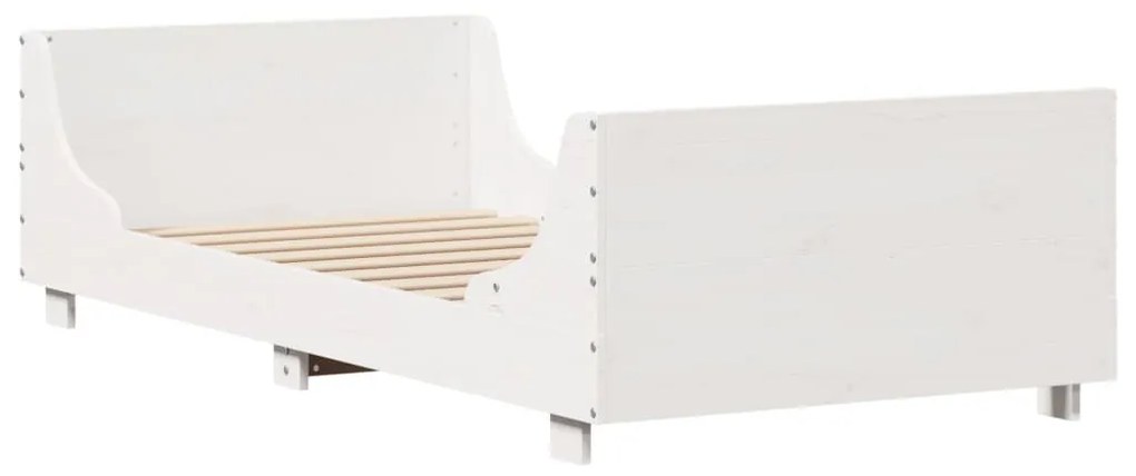 Cama sem colchão 75x190 cm madeira de pinho maciça branco