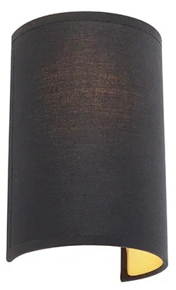 Candeeiro de parede moderno preto e dourado - Simple Drum