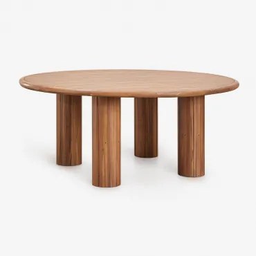 Mesa De Jantar Redonda Em Madeira De Acácia Ginara Ø180 Cm - Sklum