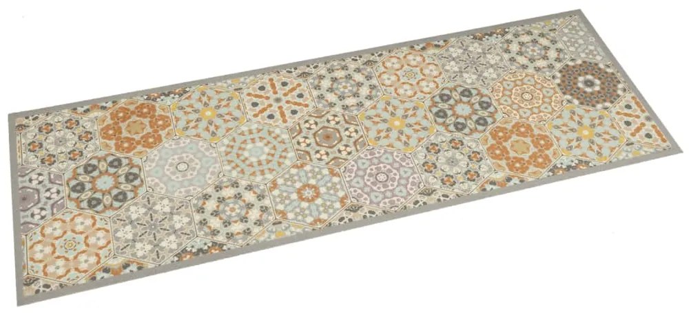 Tapete cozinha lavável 45x150 cm veludo padrão hexagonal pastel