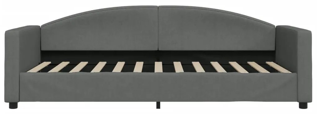 Sofá-cama 90x200 cm tecido cinzento-escuro