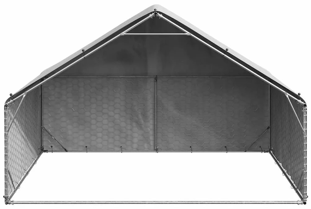 Canil exterior para cães com cobertura 3x2x1,9m aço galvanizado
