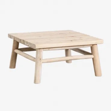 Mesa De Centro Quadrada 80x80 Cm Em Madeira De Teca Narel Castanho Madeira - Sklum
