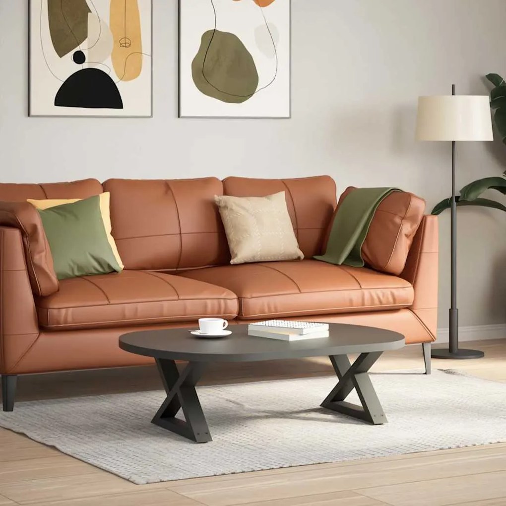Pés para mesa de centro 2 peças antracite 60x(30-31,3) cm aço