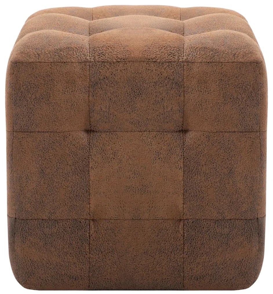 Mesas de cabeceira 2pcs 30x30x30 cm camurça artificial castanho