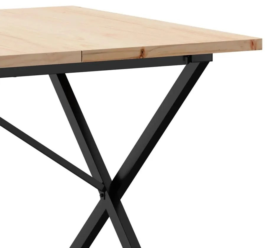 Mesa de jantar estrutura em X 180x90x75,5cm pinho/aço