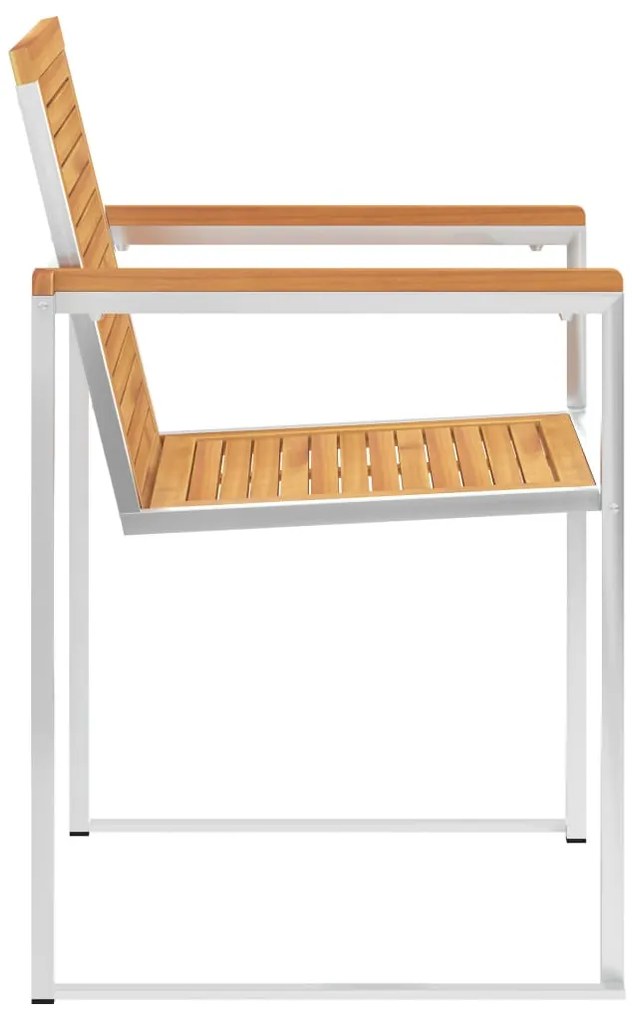 Cadeiras de jardim com almofadões 2 pcs teca maciça e aço