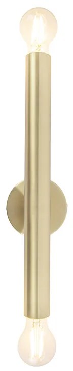 Candeeiro de parede vintage dourado 2-luzes - Tubi Art Deco