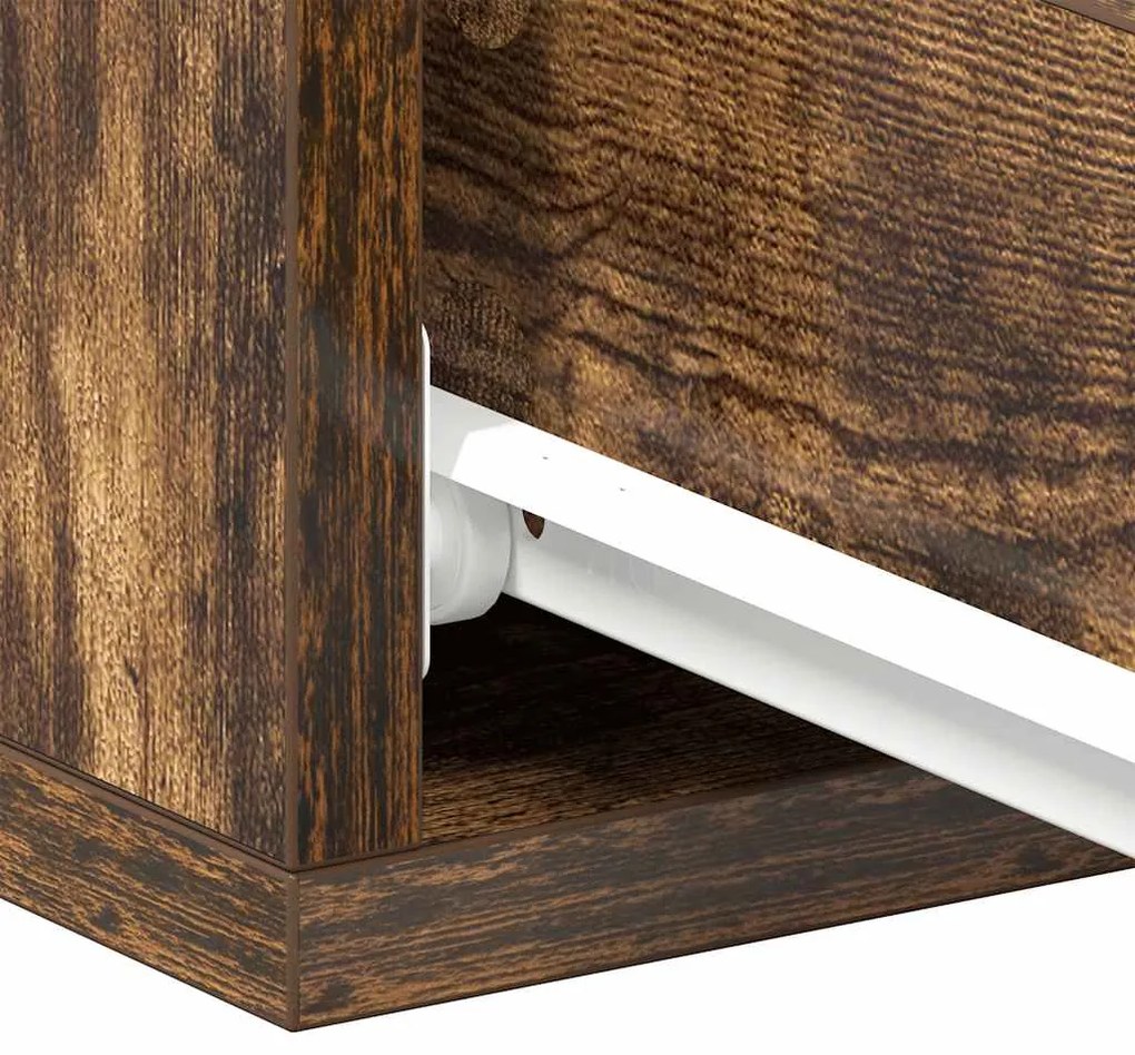 Mesa cabeceira suspensa 40x30x15cm derivados madeira cor fumado