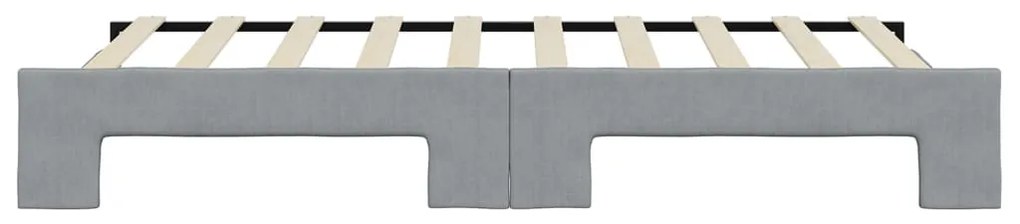 Sofá-cama com gavetão 90x190 cm tecido cinzento-claro