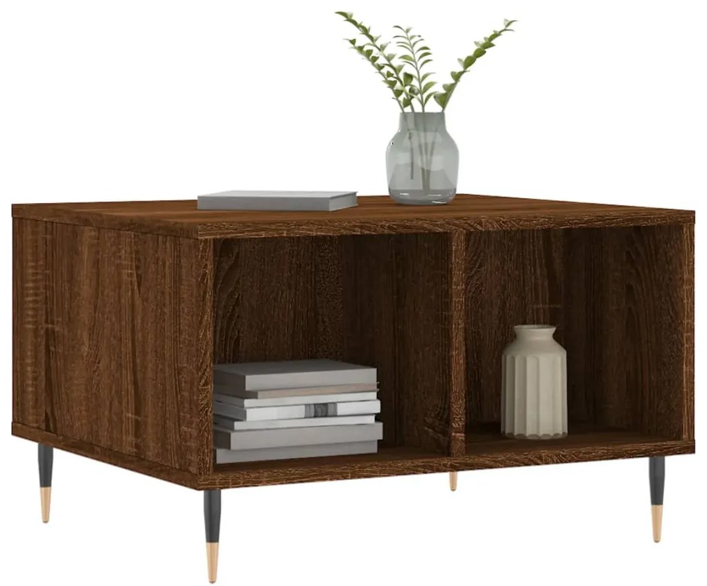 Mesa de centro 60x50x36,5cm derivados madeira carvalho castanho