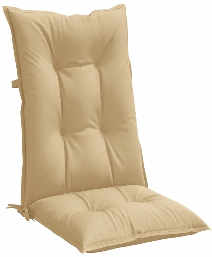 Almofadões para cadeiras altas 6 pcs mesclado tecido bege