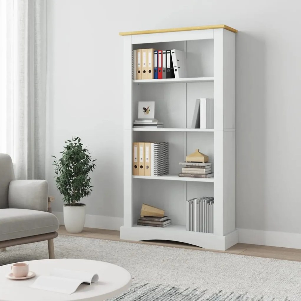 vidaXL Estante 4 prateleiras Corona pinho mexicano 80x29x150 cm branco