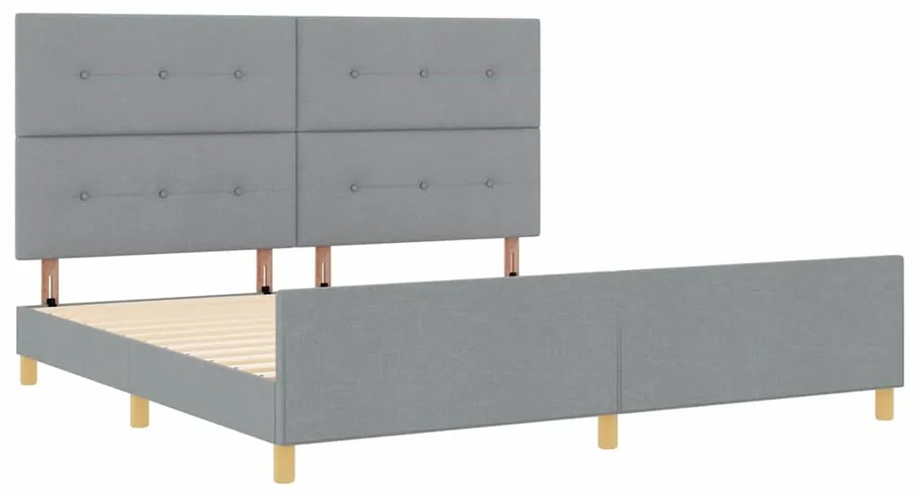 Cama vidaXL Cinza Claro 200x200 cm Tecido
