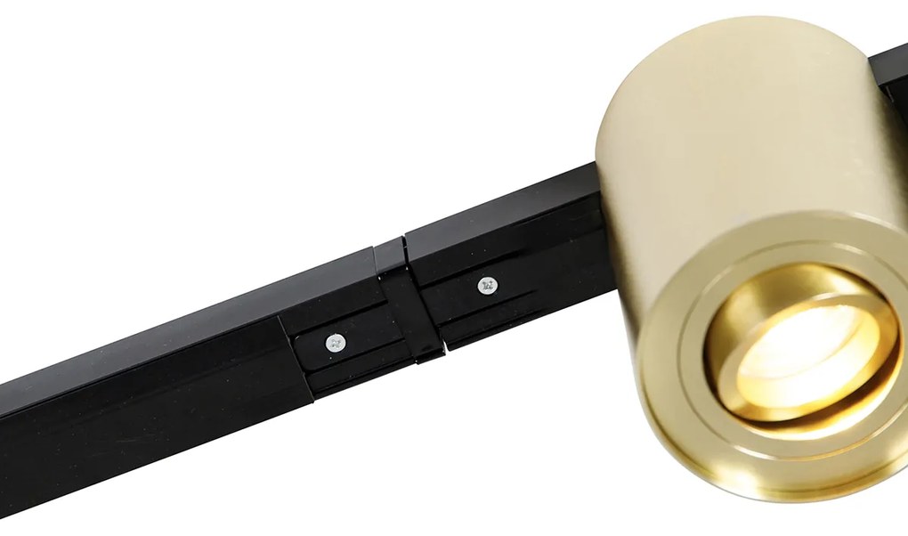 Sistema trilho dourado e preto com 5 focos monofásico - Rondoo Up Moderno
