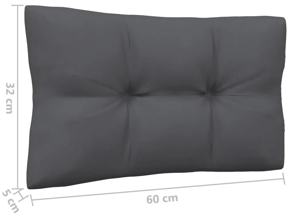 9 pcs conj. lounge de jardim com almofadões antracite pinho