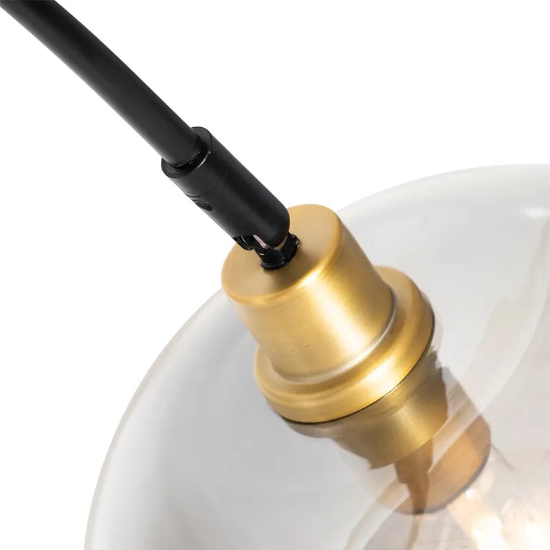 LED Preto inteligente com dourado e vidro fumê Incl. Wifi G95 - Zuzanna