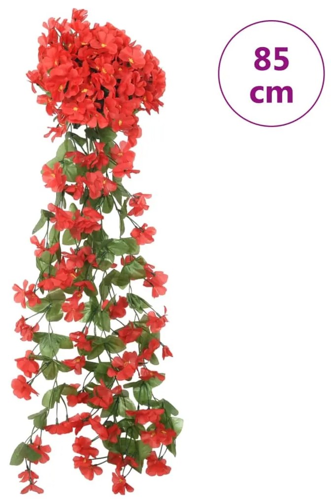 Grinaldas de flores artificiais 3 pcs 85 cm vermelho