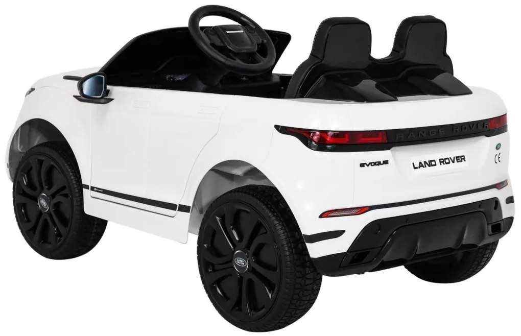 Carro elétrico para Crianças Range Rover Evoque 12V, Rodas Espuma EVA, assento couro ecológico Branco