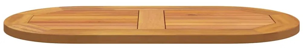 Tampo de Mesa 80x40x2,2 cm Oval de Madeira Sólida de Acácia
