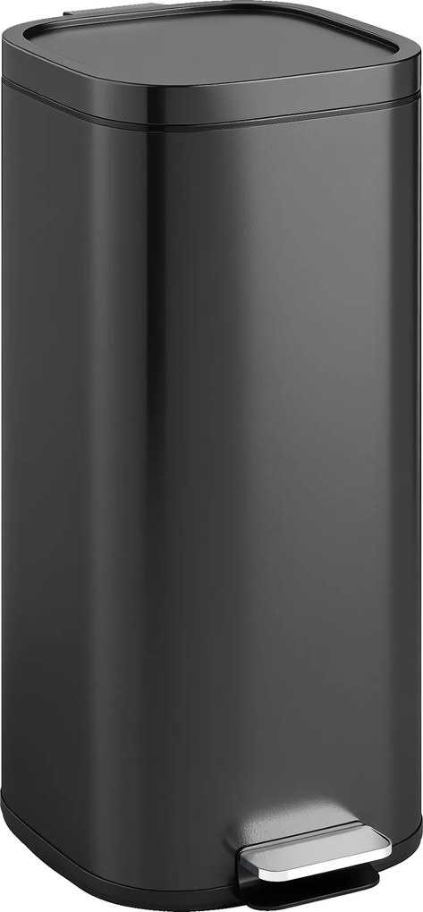 HOMCOM Lixeira de cozinha 30 L com pedal e tampa, função Soft-Close e retenção aberta para cozinha, casa | Aosom Portugal