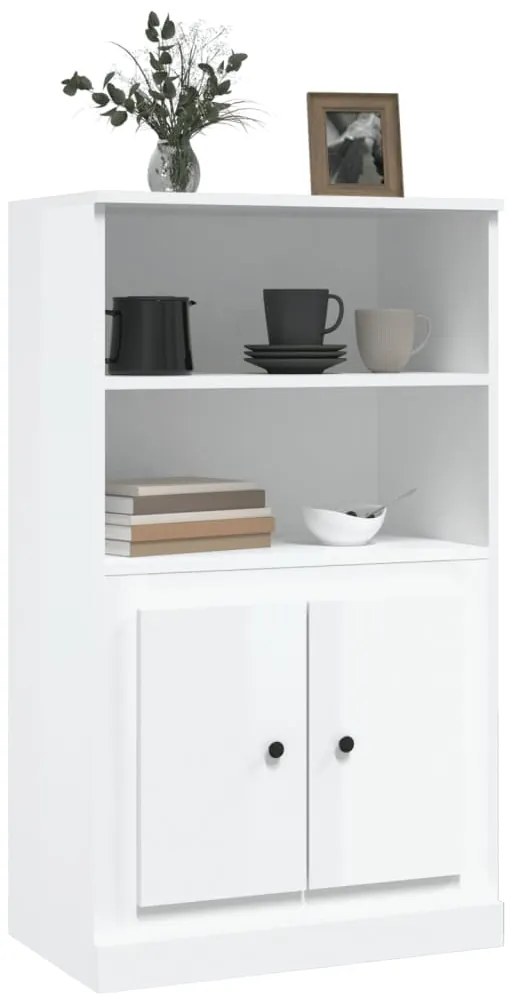 Armário alto derivados madeira 60x35,5x103,5cm branco brilhante