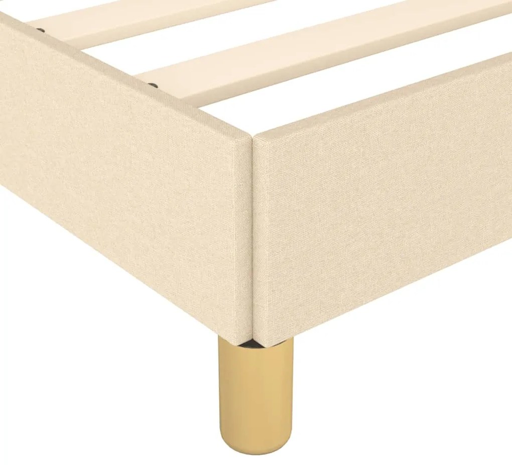 Estrutura de cama sem colchão 90x190 cm tecido creme