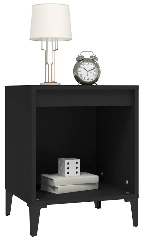 Mesa de cabeceira 40x35x50 cm preto