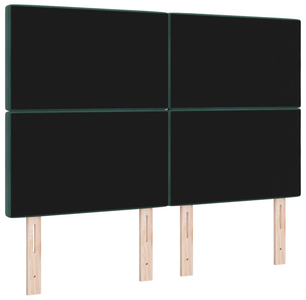 Cabeceira com Botões de Cristal Tufted Verde Escura 140 cm Veludo