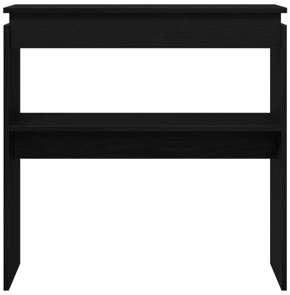 Mesa de Consola vidaXL Preta em Carvalho 80x30x80 cm em Madeira de Eng