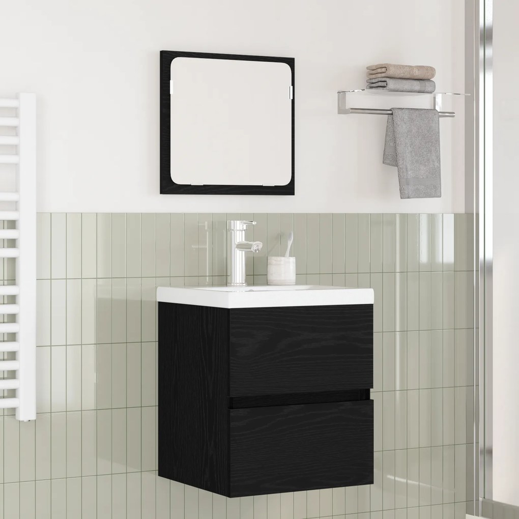vidaXL Conjunto de Móveis para Banheiro com gaveta Montado na parede com armazenamento com espelho 3 pcs