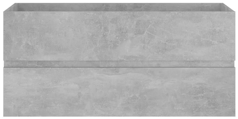 Armário lavatório 100x38,5x45 cm contraplacado cinzento cimento