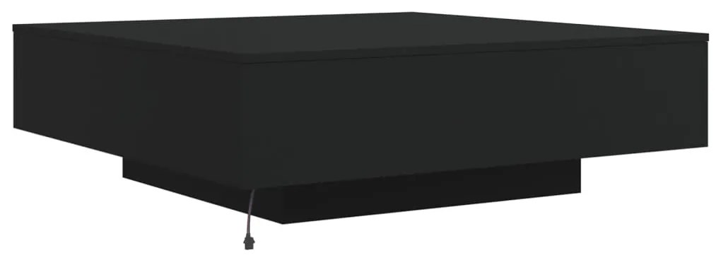 Mesa de centro com luzes LED 100x100x31 cm preto