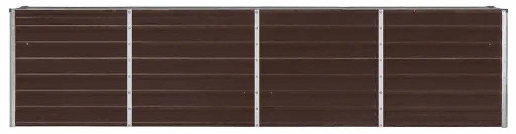 Canteiro jardim elevado 320x40x77 cm aço galvanizado castanho