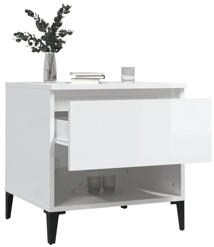 Mesa de apoio 50x46x50 cm derivados de madeira branco brilhante