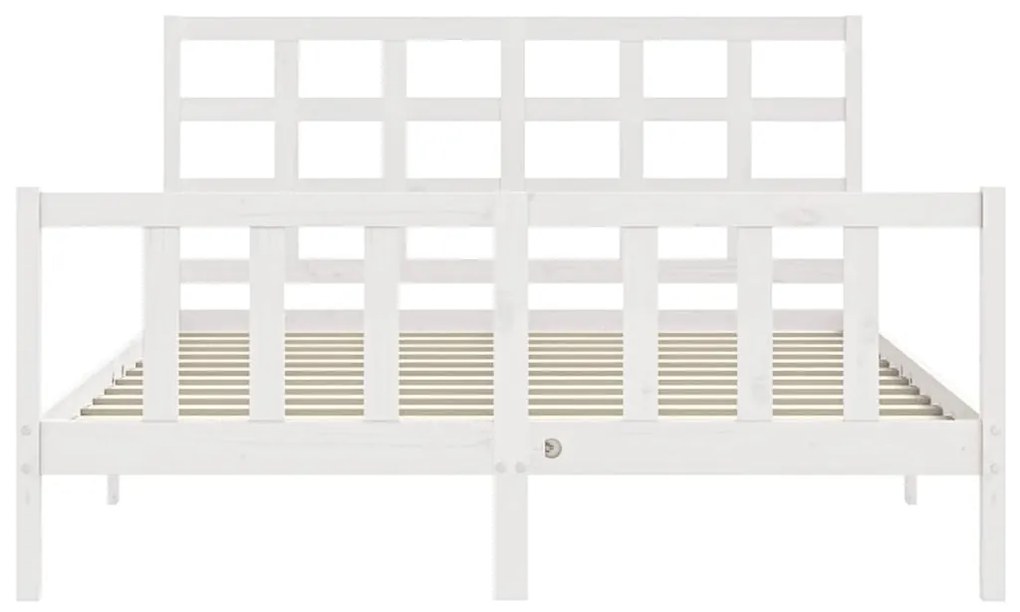 Cama sem colchão 160x200 cm madeira de pinho maciça branco
