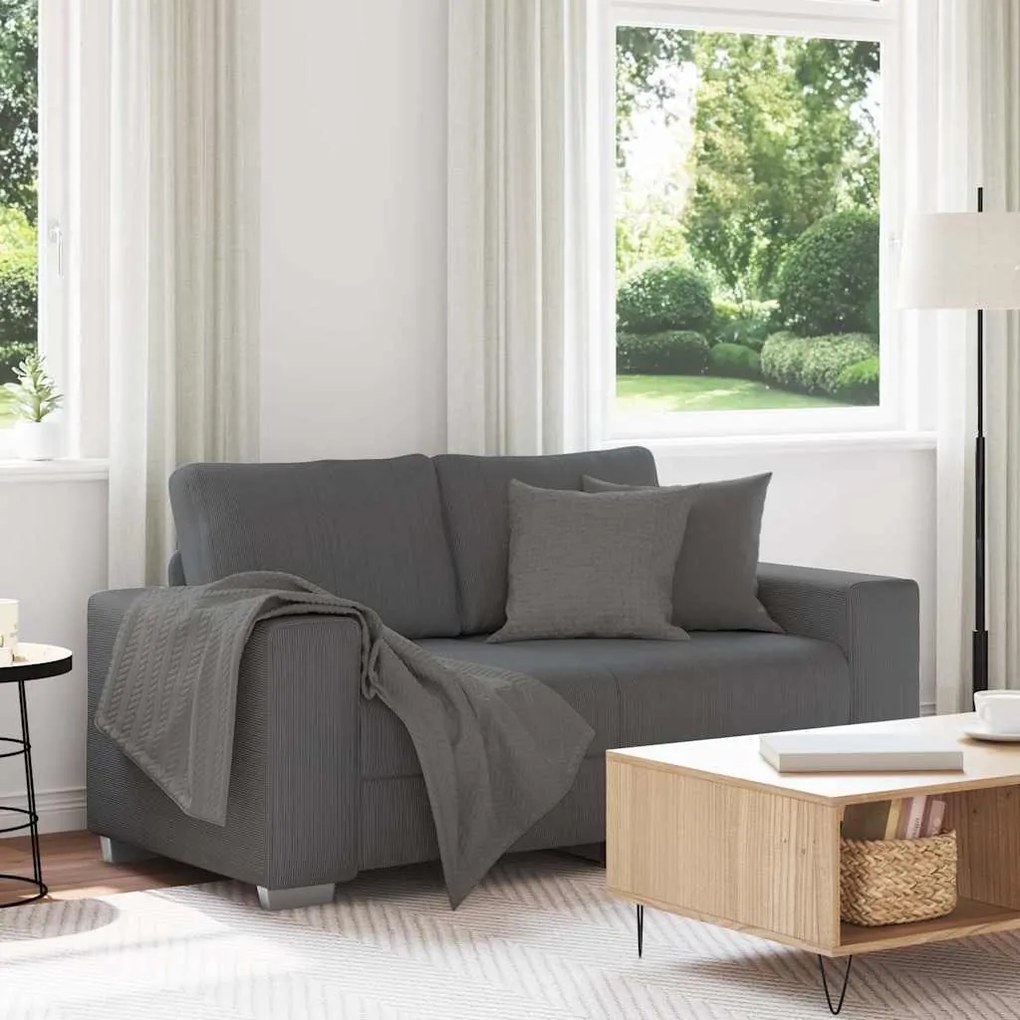 vidaXL Sofá-luvas 120 cm tecido corduroy cinzento-escuro
