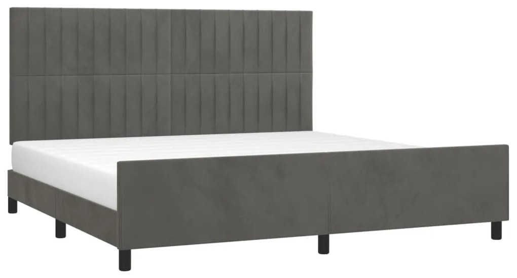 Estrutura de cama sem colchão 200x200 cm veludo cinzento-escuro