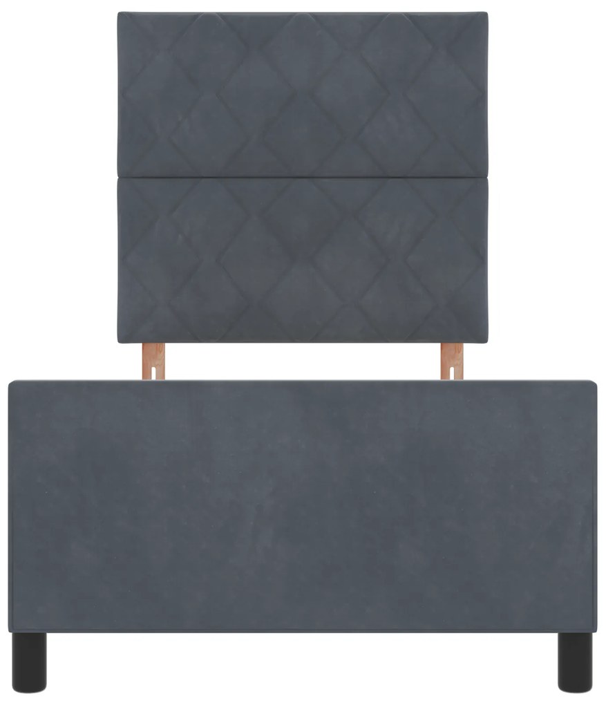 Estrutura de Cama vidaXL Cinza Escuro 90x190 cm Veludo
