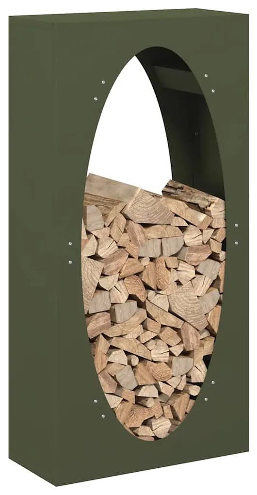 Suporte para lenha aço laminado a frio verde azeitona