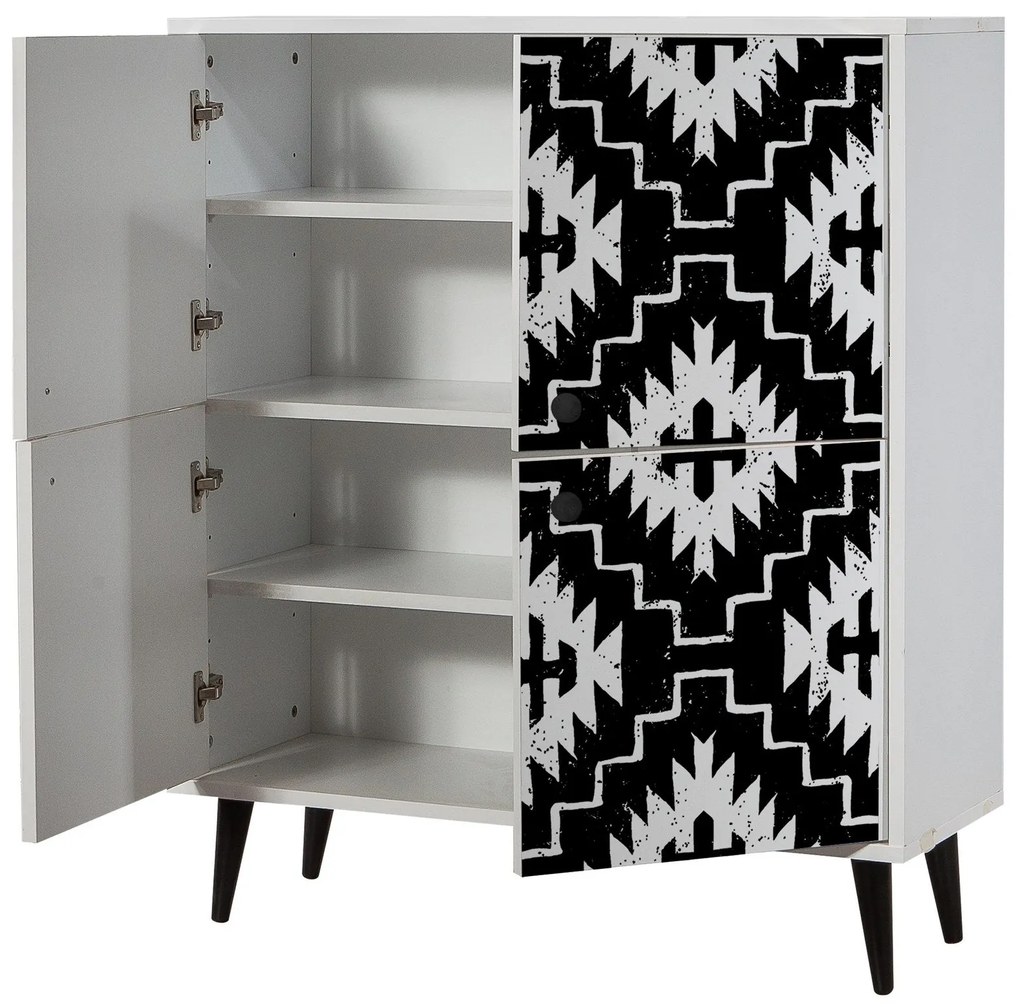 **** Armário Multiusos Multilux – Branco e Preto – 95x111x36 cm

**