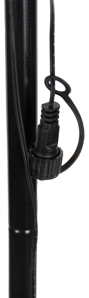Candeeiro de pé de Natal preto 240cm incl. LED IP44 com controlo remoto - Nagi