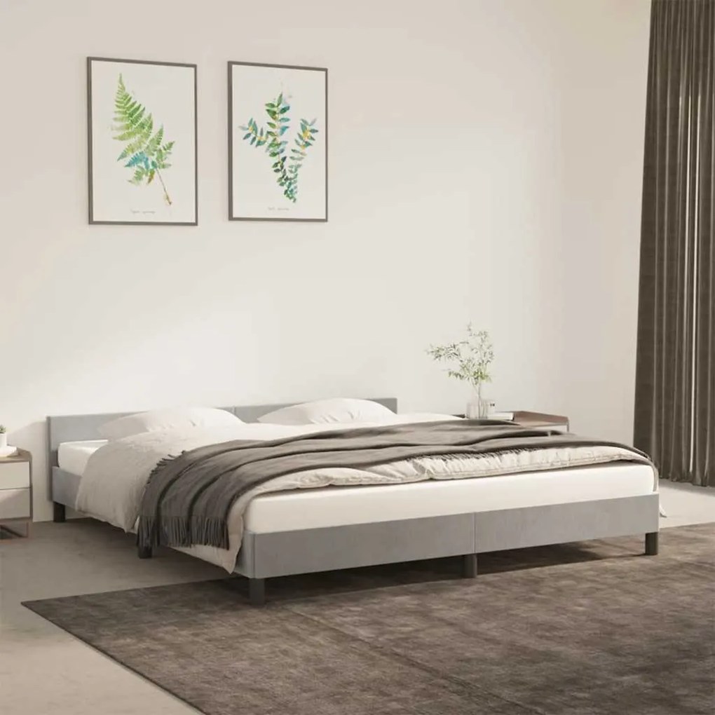Estrutura de cama sem colchão 180x200 cm veludo cinzento-claro