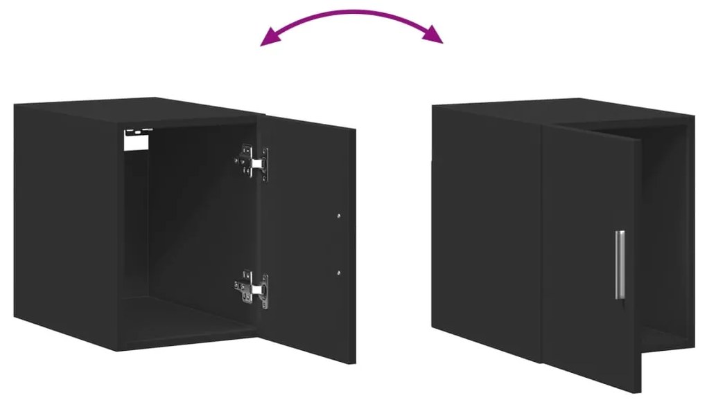 Armário de arrumação estreito derivados de madeira preto