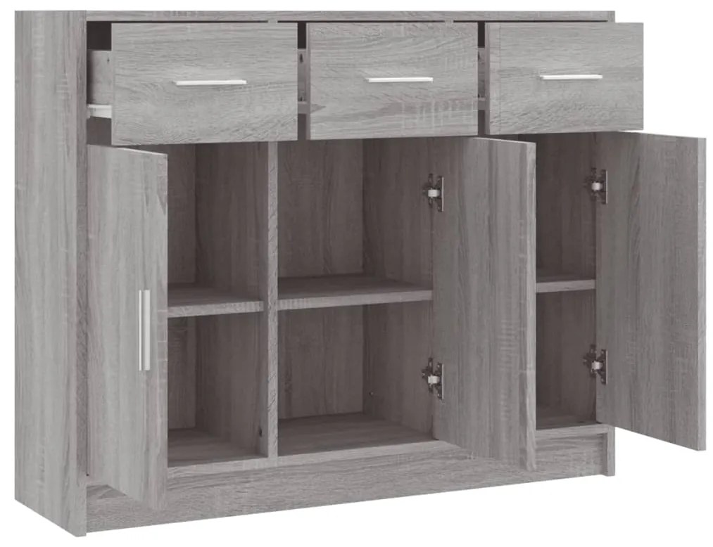 Aparador 91x28x75 cm derivados de madeira cinzento sonoma
