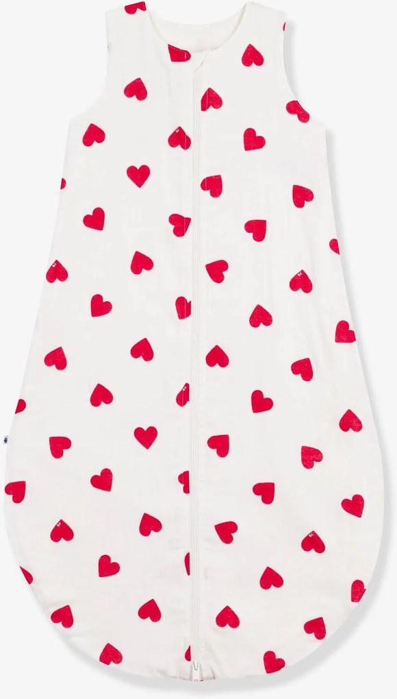 Saco de bebé estampado com corações branco